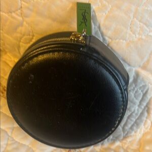 Yves Saint Laurent Black Leather Coin Pouch
